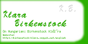 klara birkenstock business card